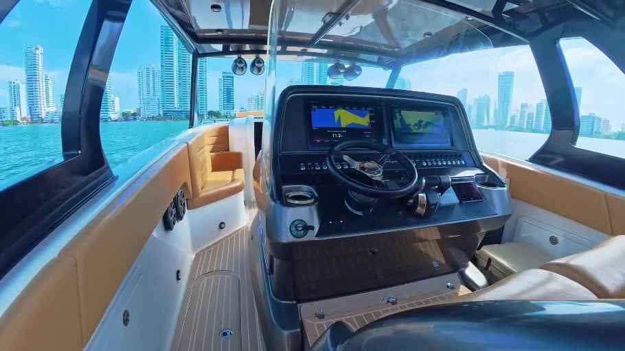Luxury 44-ft speedboat interior