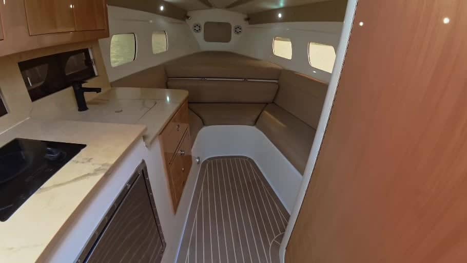 Luxury 44-ft speedboat interior