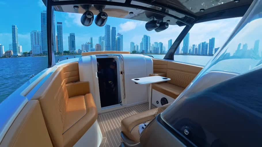 Luxury 44-ft speedboat interior
